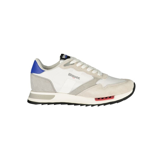 Blauer White Polyester Herren-Sneaker