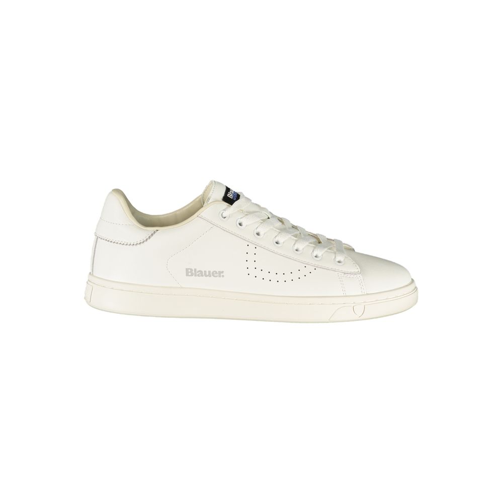 Blauer White Polyurethane Men's Sneaker