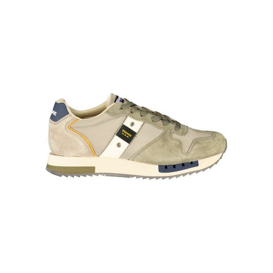 Blaue, grüne Polyester-Sportschuhe