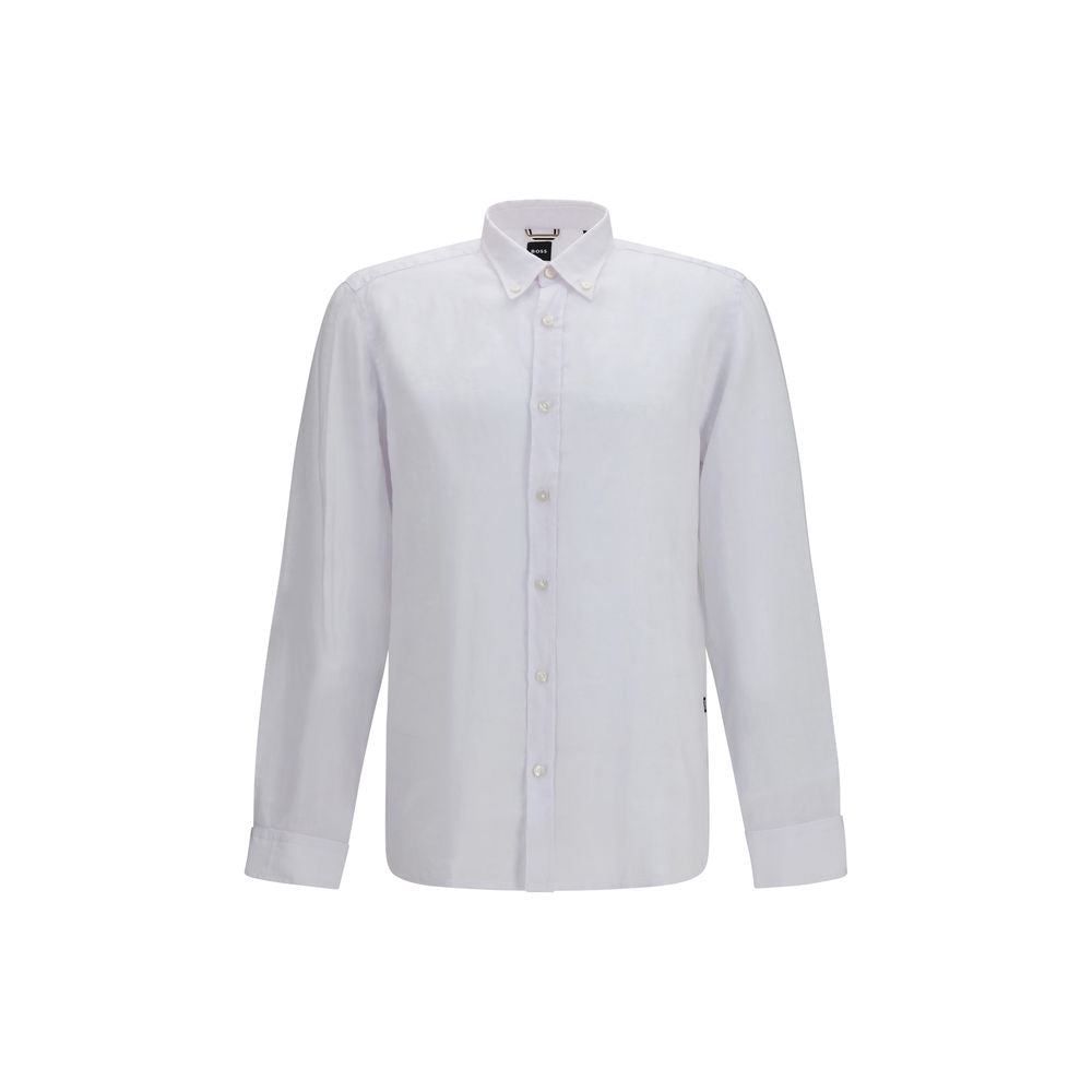 Hugo Boss Black White Linen Shirt
