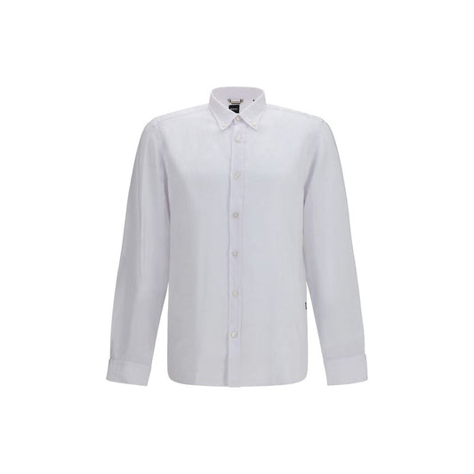 Hugo Boss Black White Linen Shirt