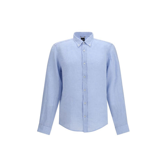 Hugo Boss Black Blue Linen Shirt