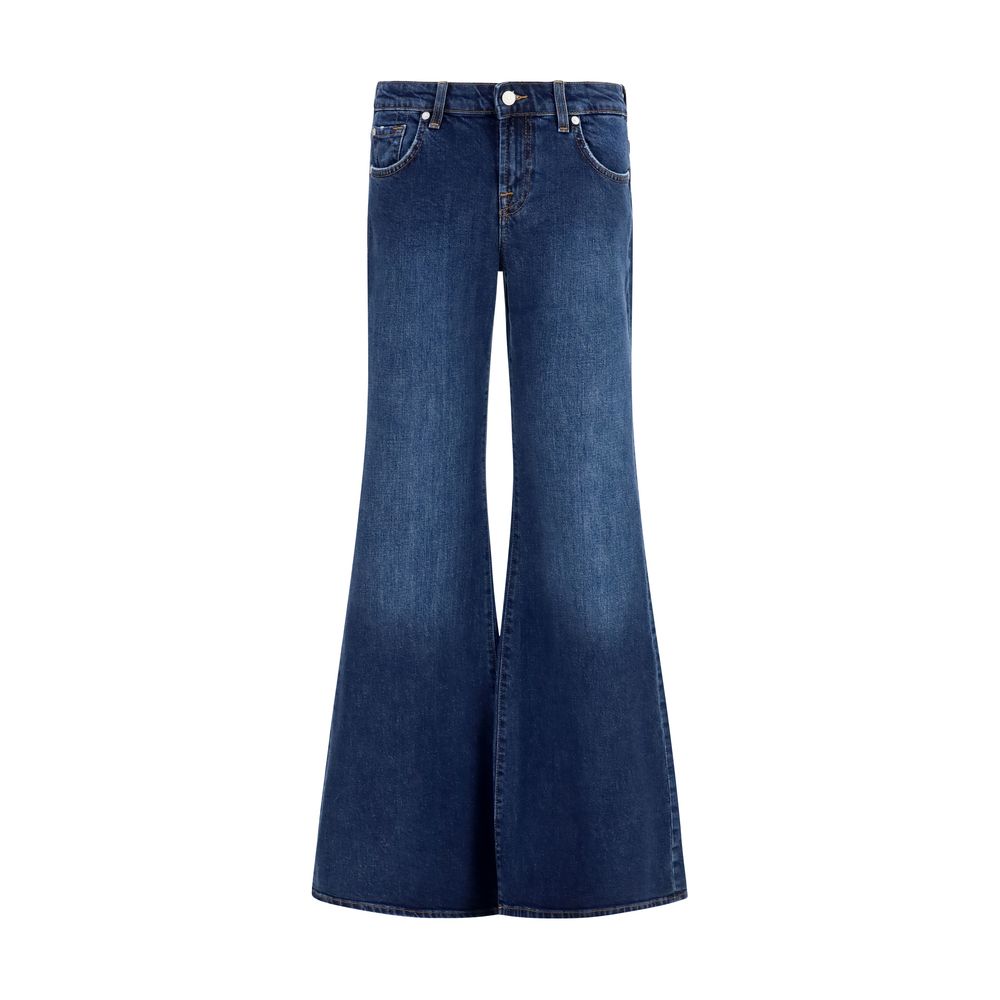 7FOR Blaue Ausgestellte Baumwolljeans