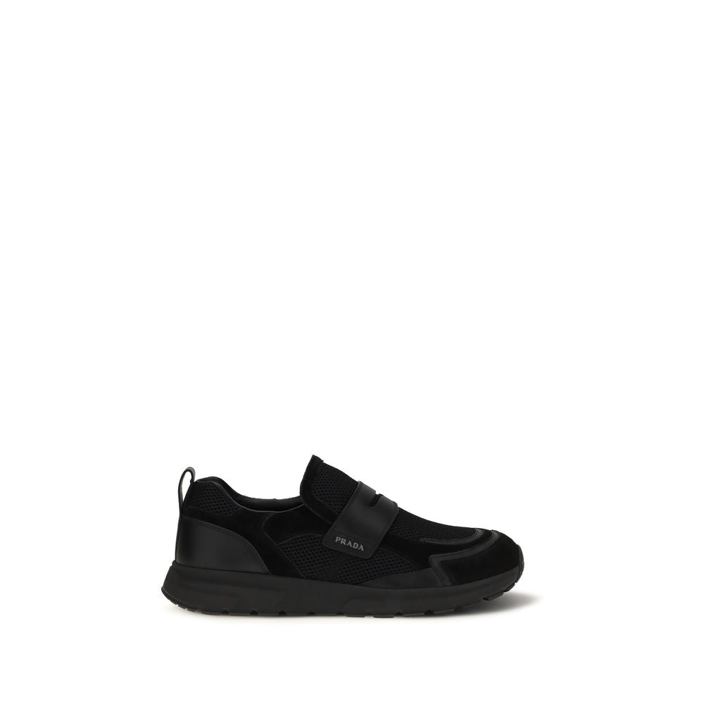 Prada Schwarze Kalbsleder Bos Taurus Athletic-Sneakers