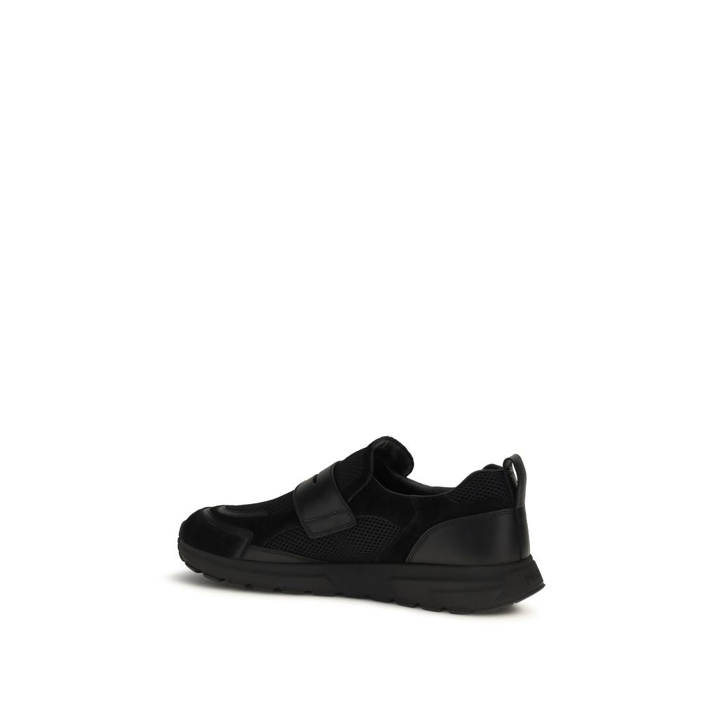 Prada Schwarze Kalbsleder Bos Taurus Athletic-Sneakers