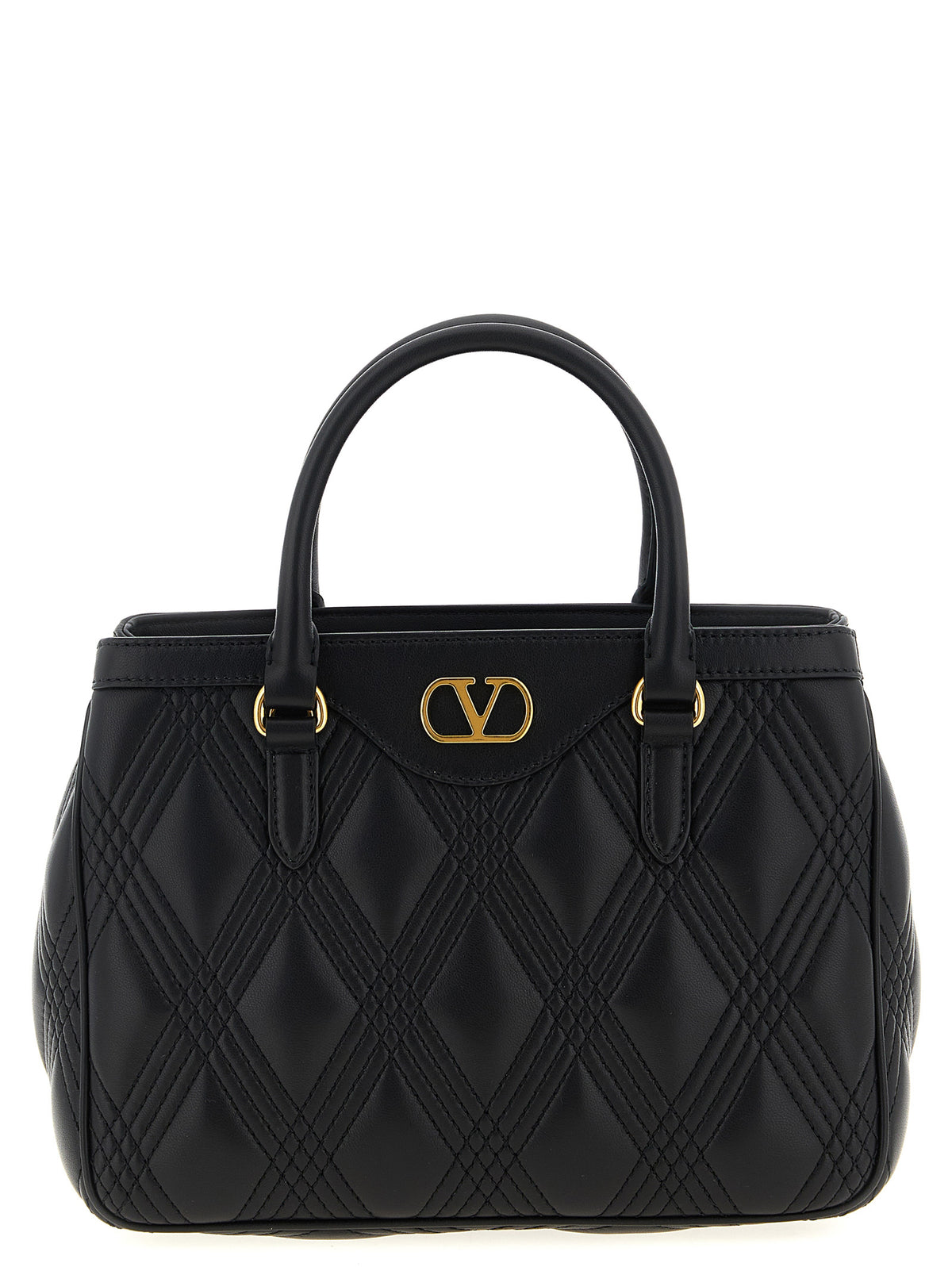 Valentino Garavani Quiltie 67 Black Leather Handbag
