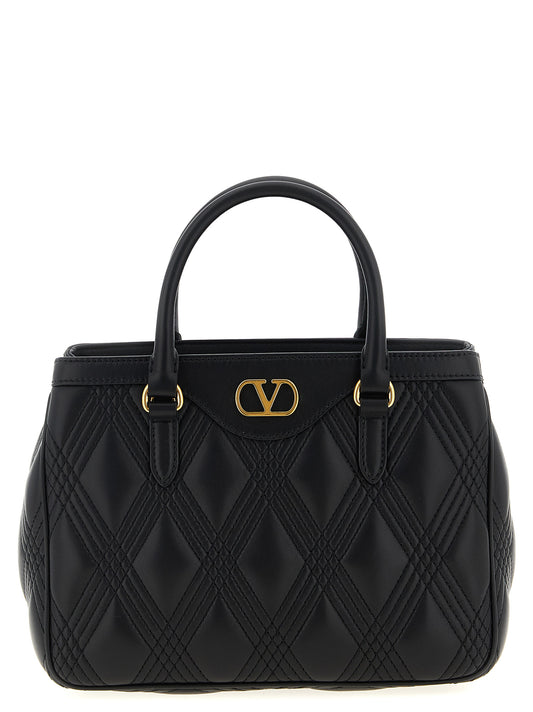 Valentino Garavani Quiltie 67 Black Leather Handbag