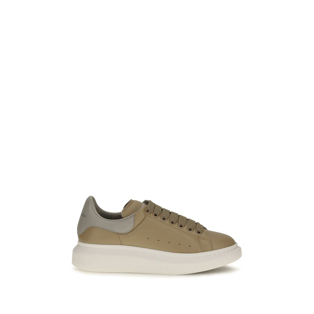 Alexander McQueen Beige Leather Platform Sneakers