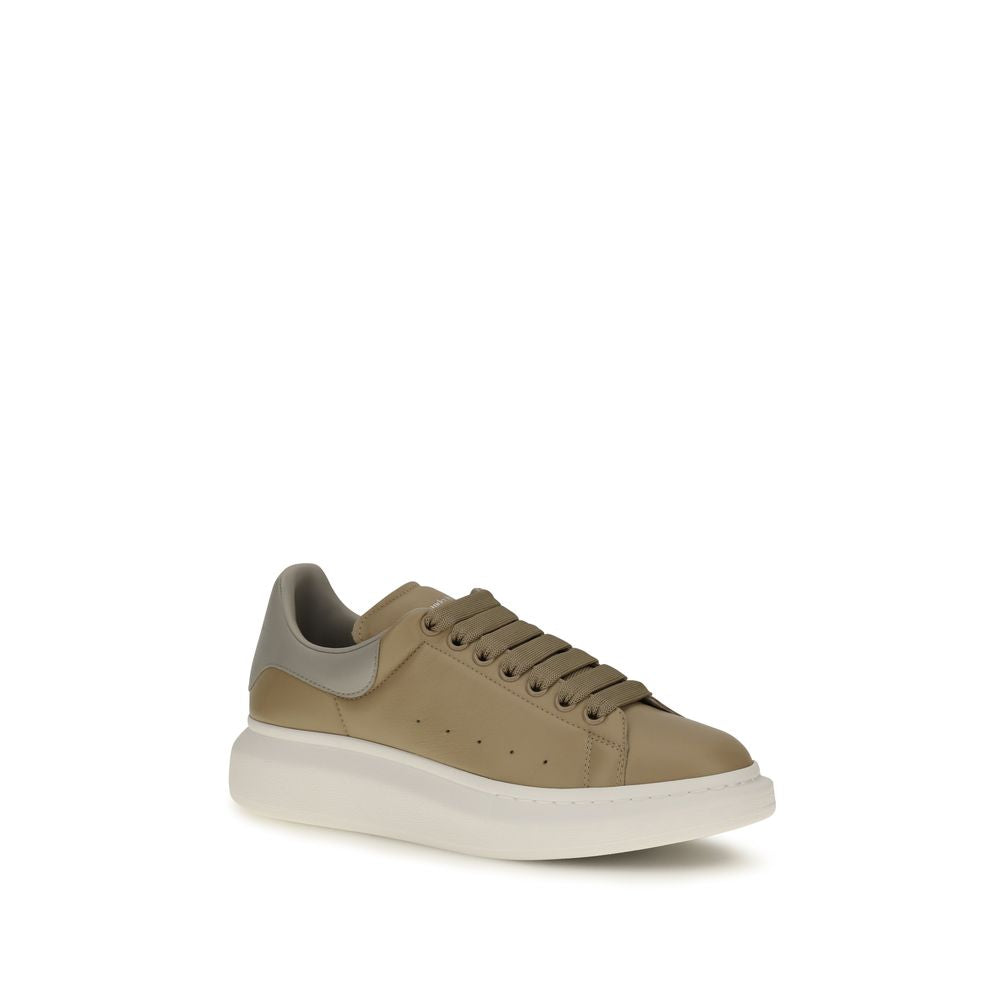 Alexander McQueen Beige Leather Platform Sneakers