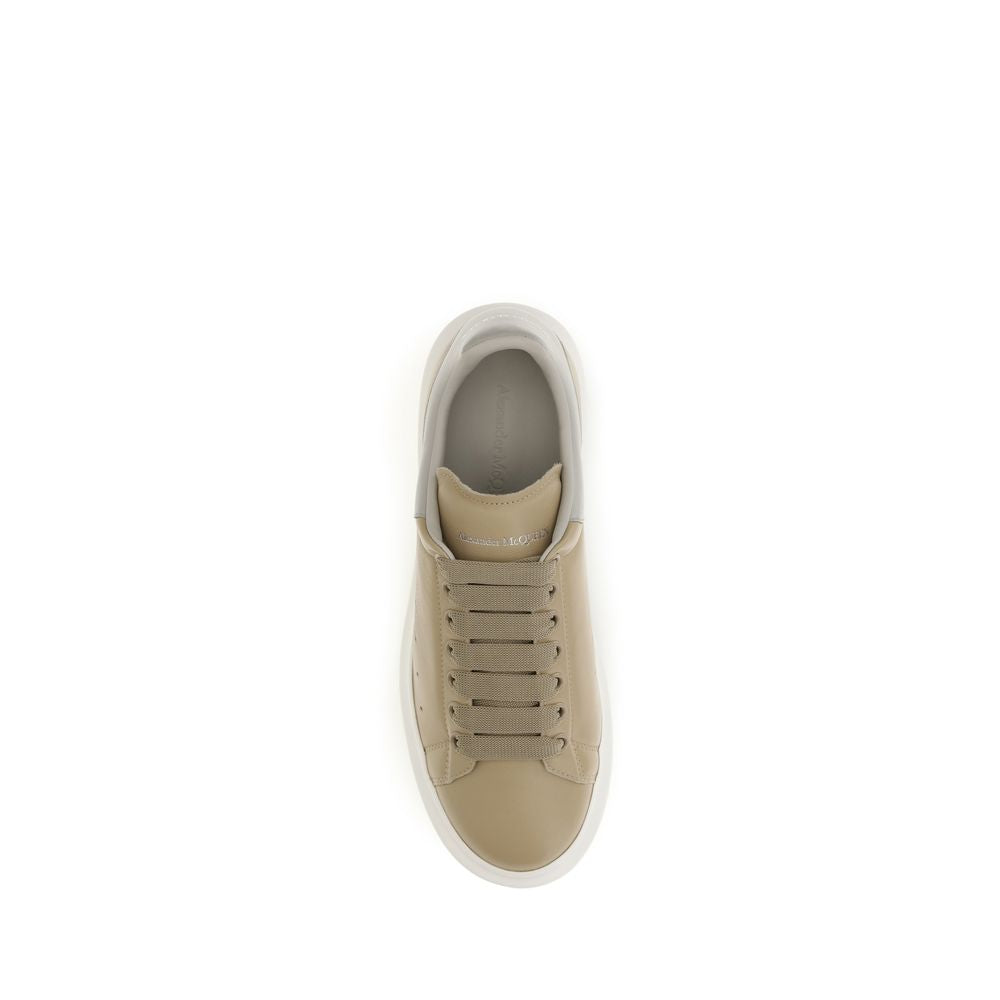 Alexander McQueen Beige Leather Platform Sneakers