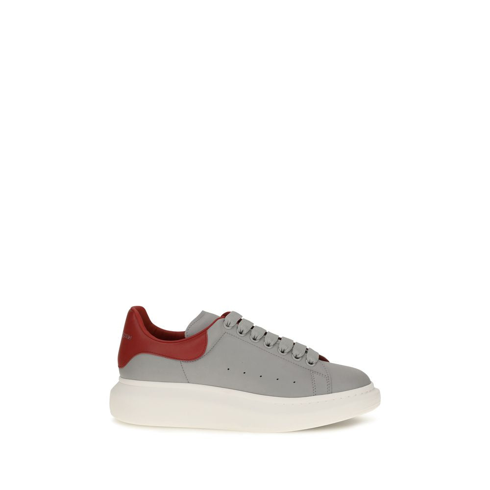 Alexander McQueen Gray Leather Platform Sneakers