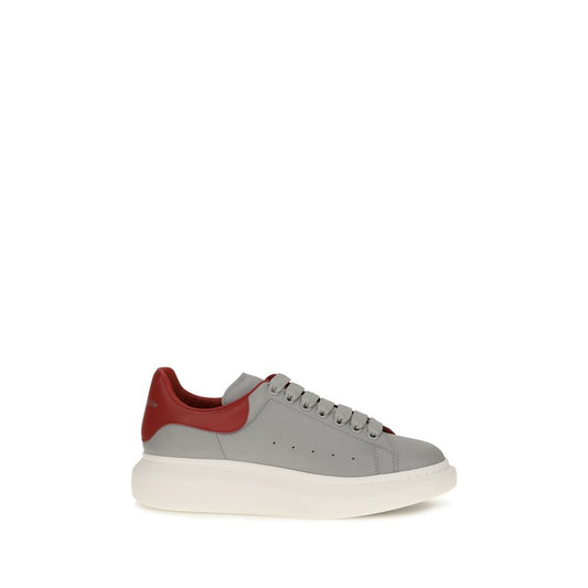 Alexander McQueen Gray Leather Platform Sneakers