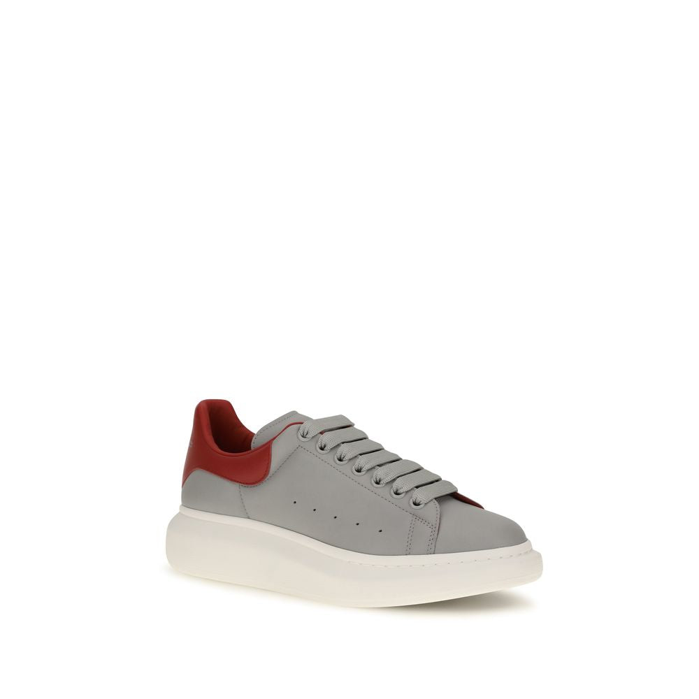 Alexander McQueen Gray Leather Platform Sneakers