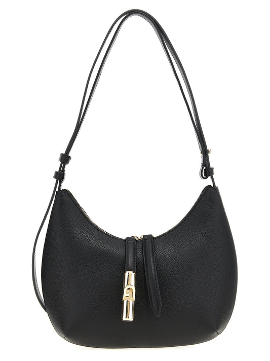 Furla Goccia Black Leather Shoulder Bag