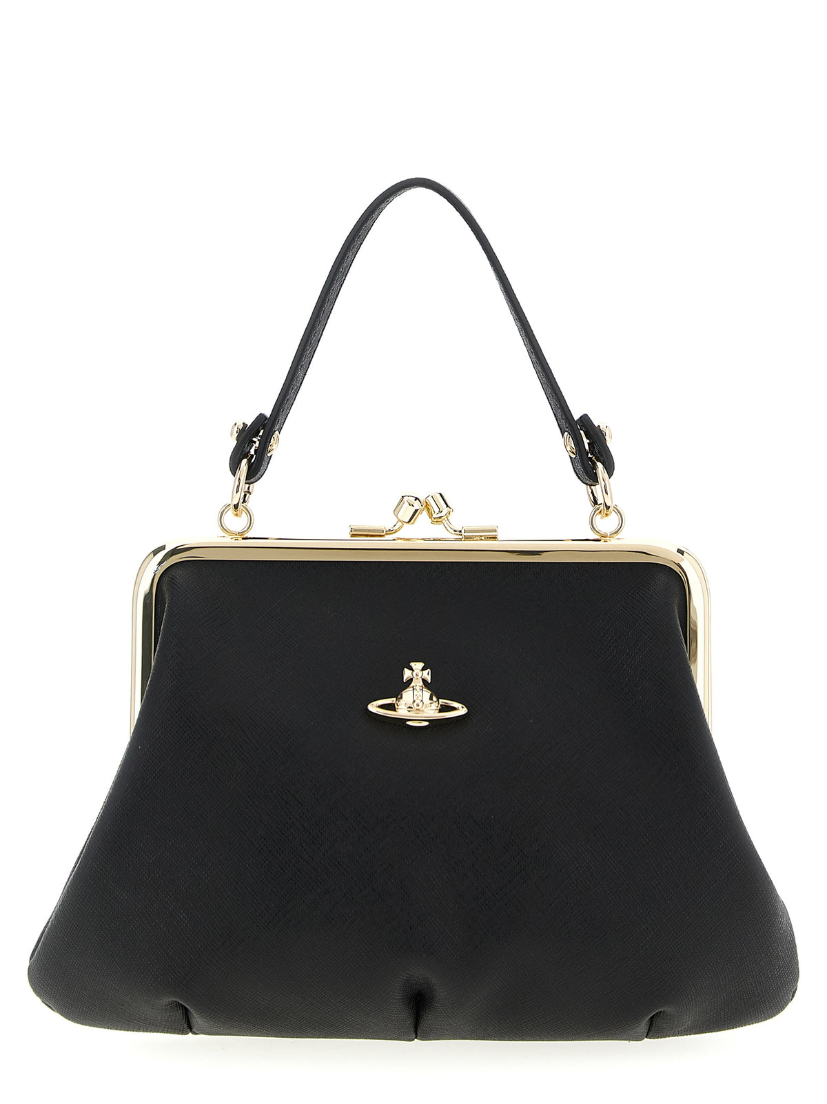 Vivienne Westwood Granny Frame Black Leather Handbag