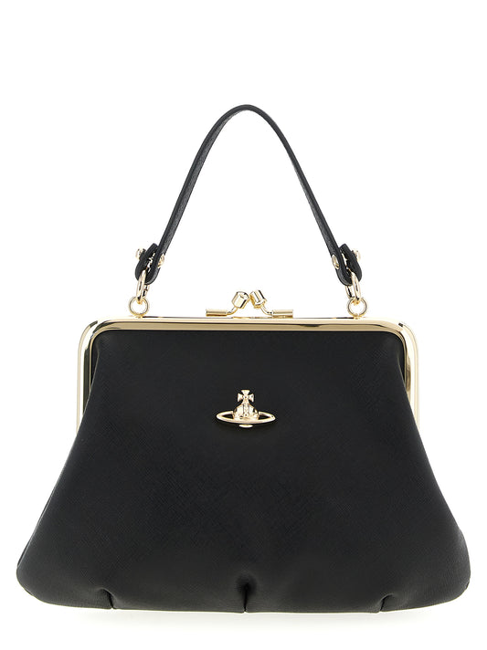 Vivienne Westwood Granny Frame Black Leather Handbag