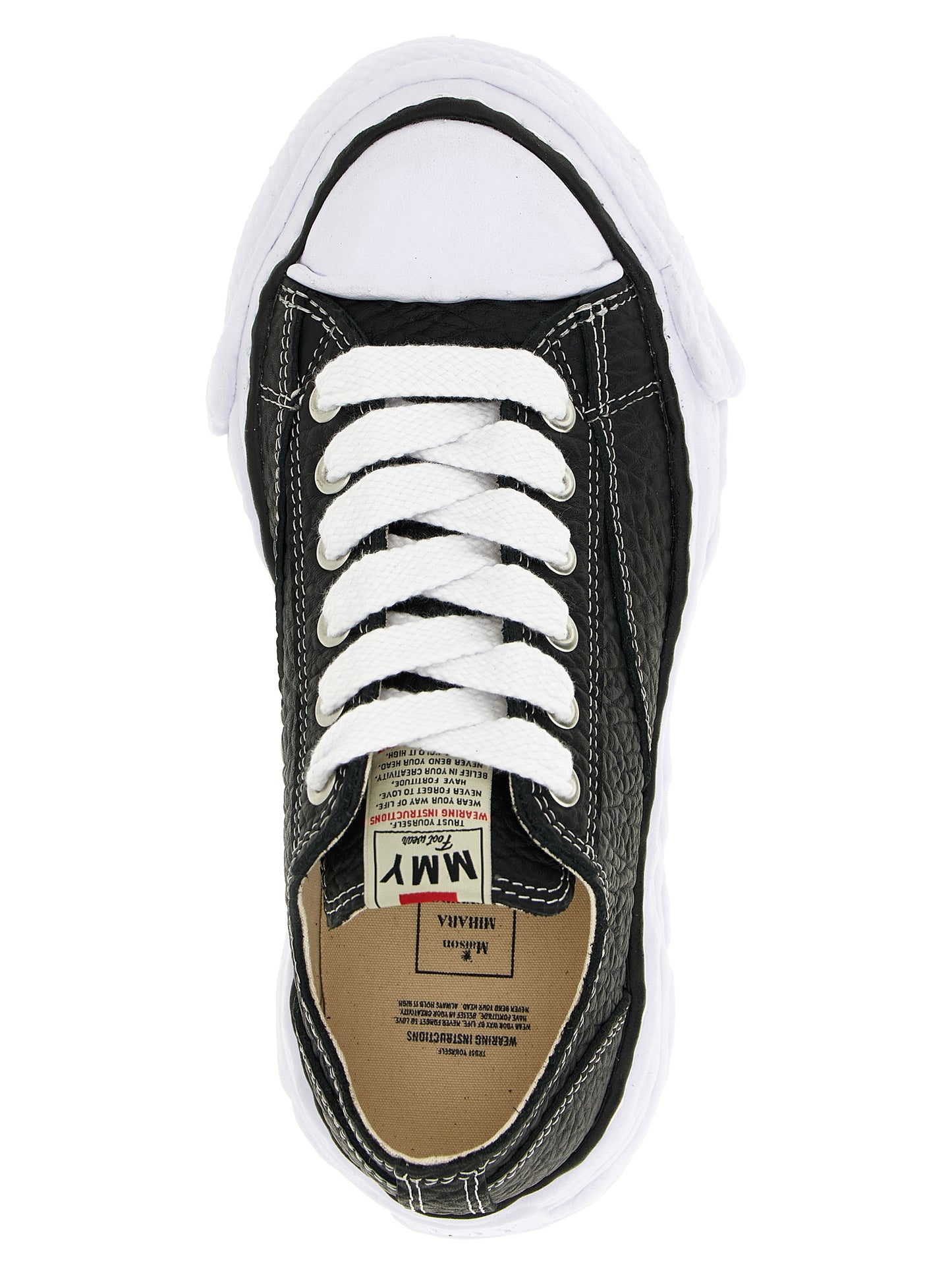 Maison Mihara Yasuhiro Zweifarbige Sneakers aus Rindsleder