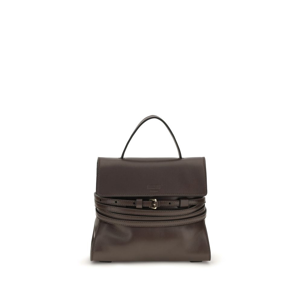 Moschino Handtasche aus braunem Ziegenleder