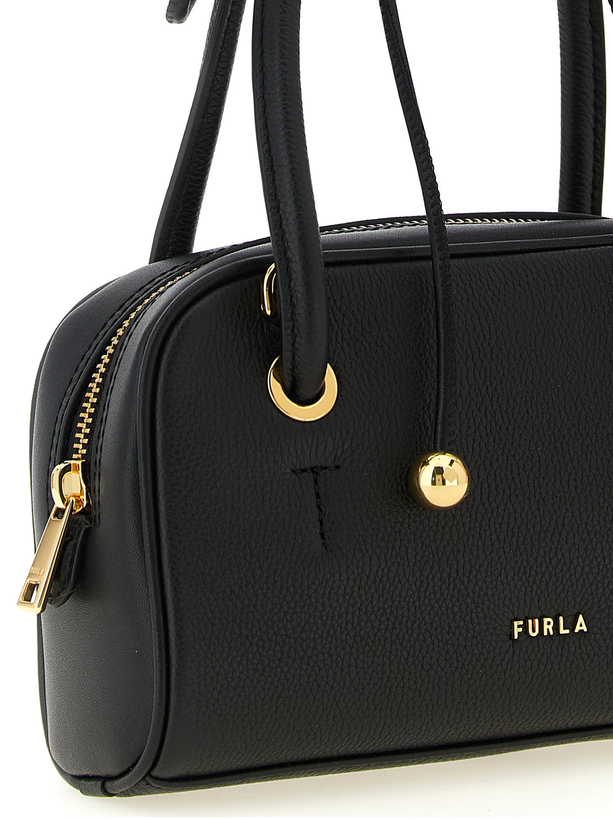 Furla  Poppy S Black Leather Handbag