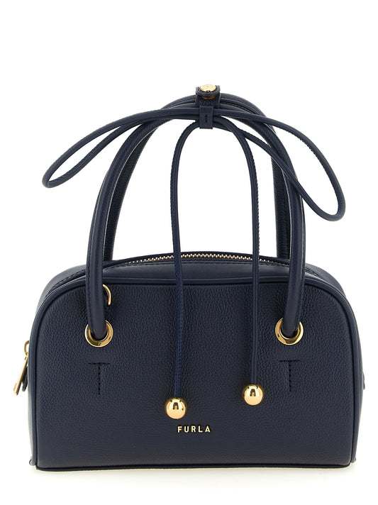 Furla Poppy S Blue Leather Handbag
