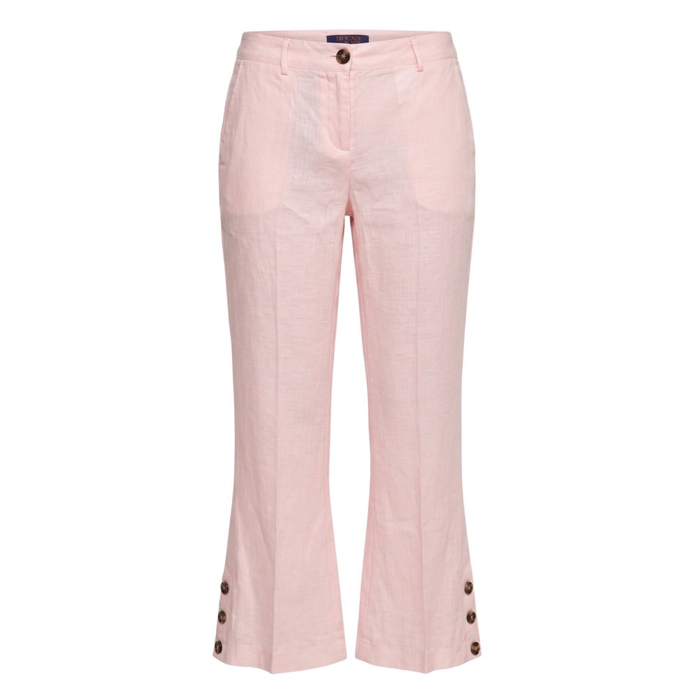 Trussardi Jeans rosa Leinenhose für Damen