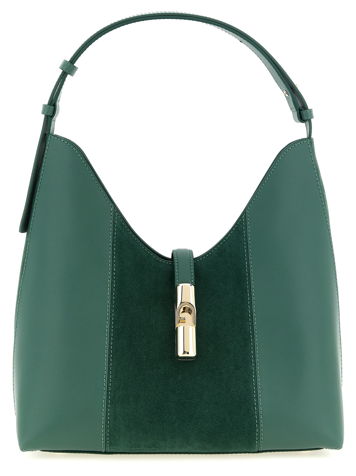 Furla Goccia M Green Leather Handbag