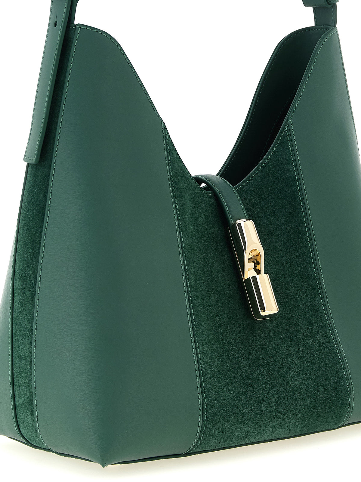 Furla Goccia M Green Leather Handbag