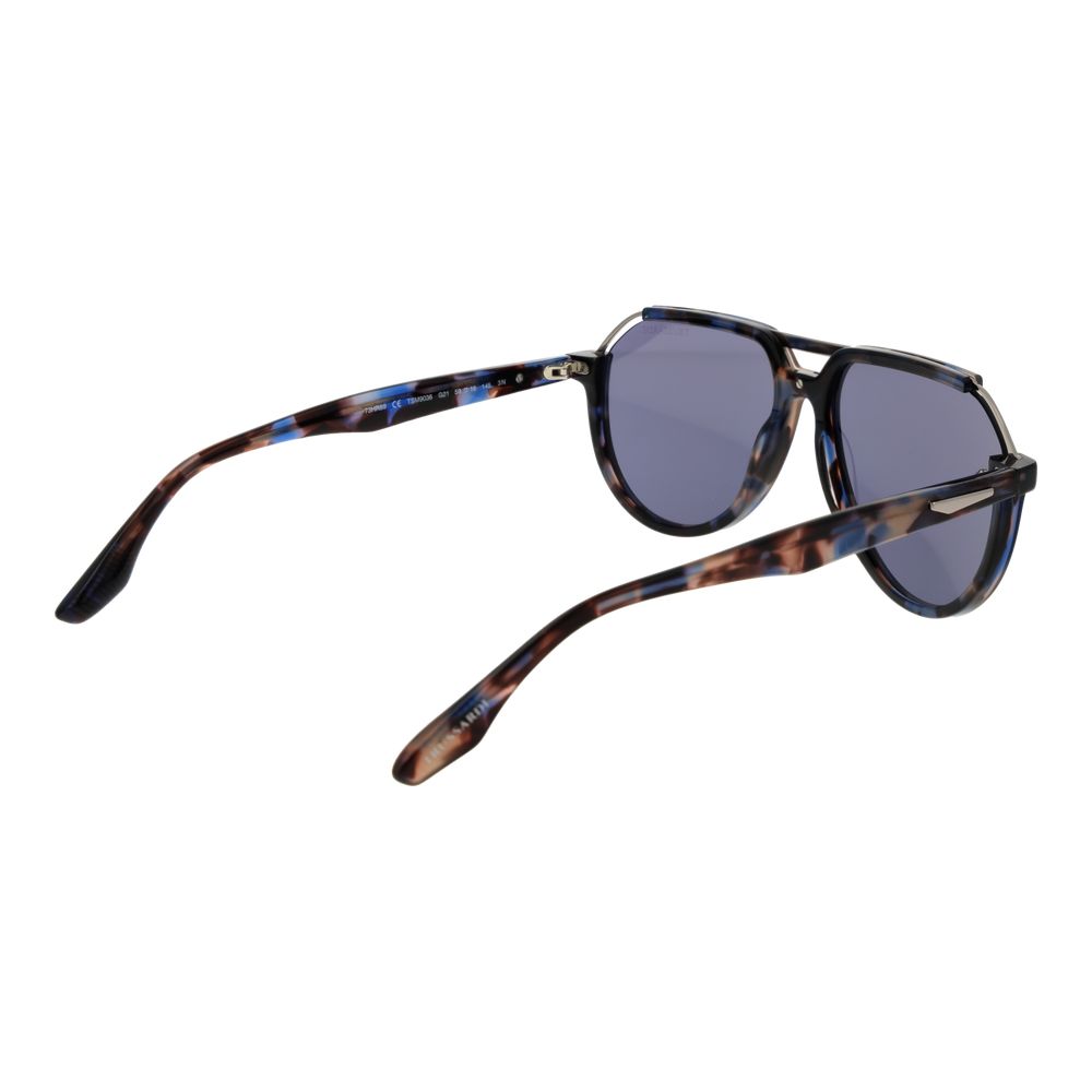 Trussardi Brown Acetate & Stainless Steel Sunglasses