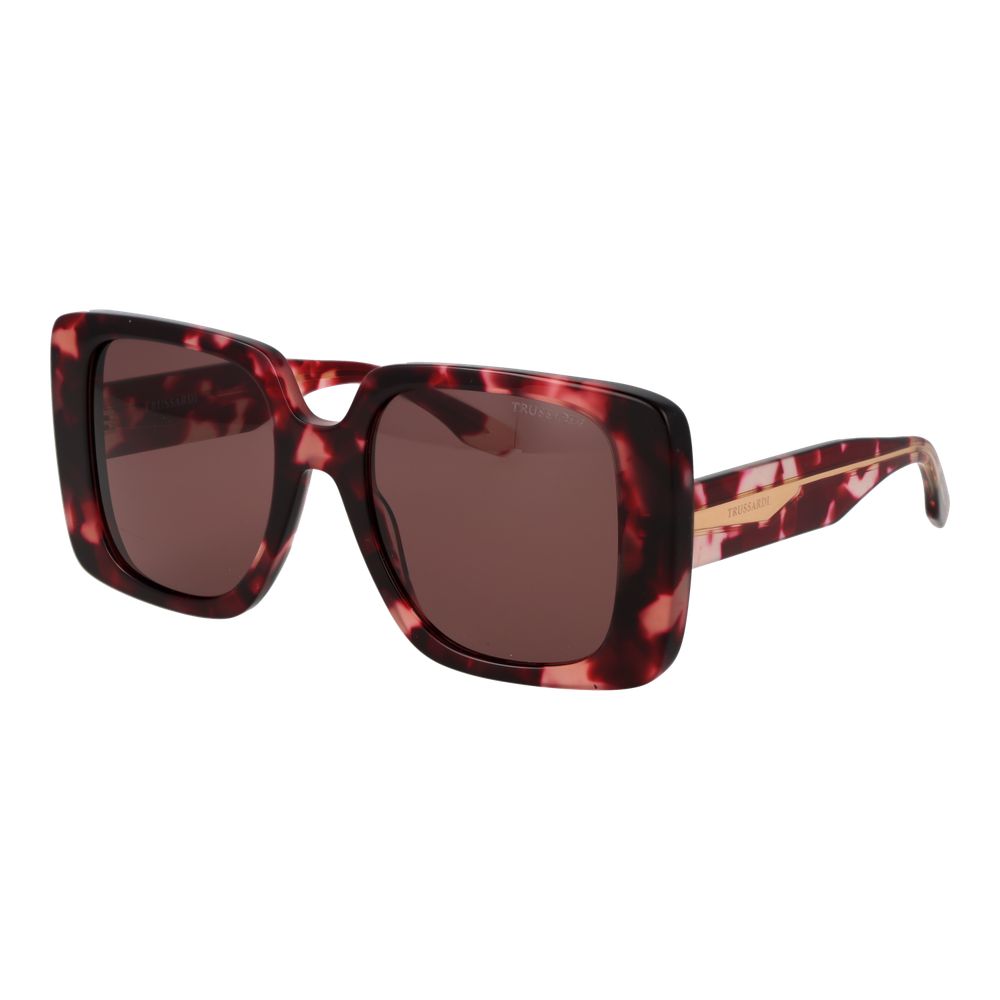 Trussardi burgunderrote Azetat-Sonnenbrille