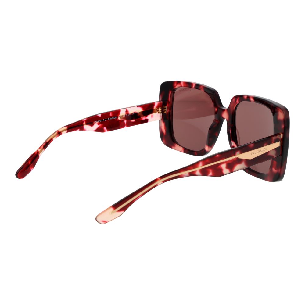 Trussardi burgunderrote Azetat-Sonnenbrille