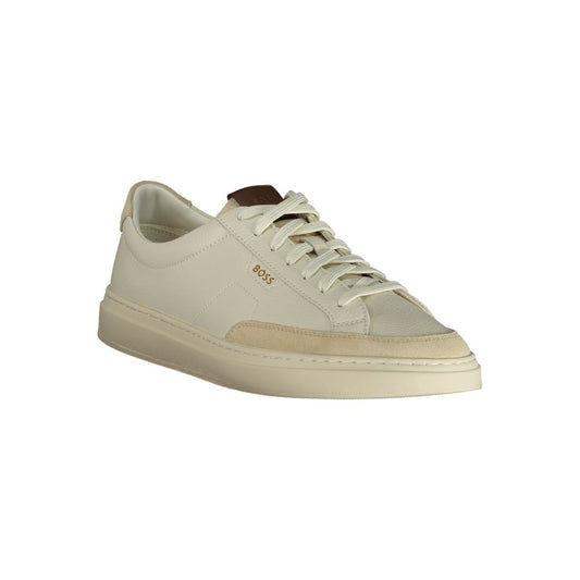 Hugo Boss Bianco Leder Herren Sneaker