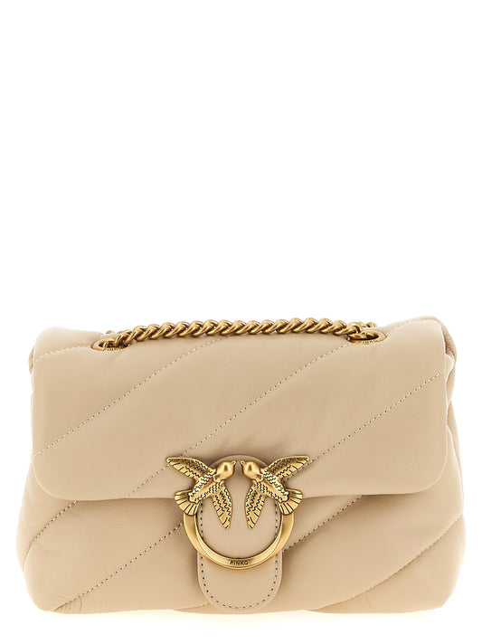 PINKO Mini Love Puff Beige Leather Handbag