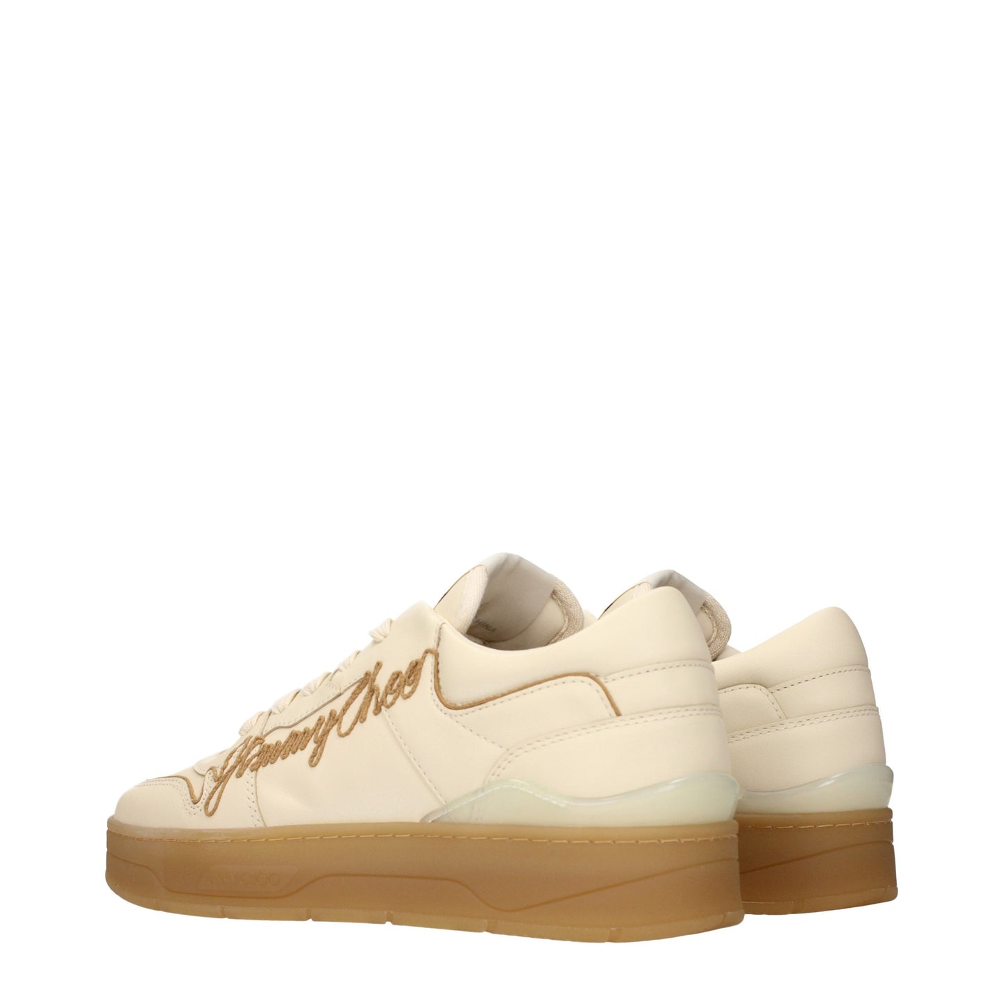 Jimmy Choo Beige Leather Low Top Sneakers