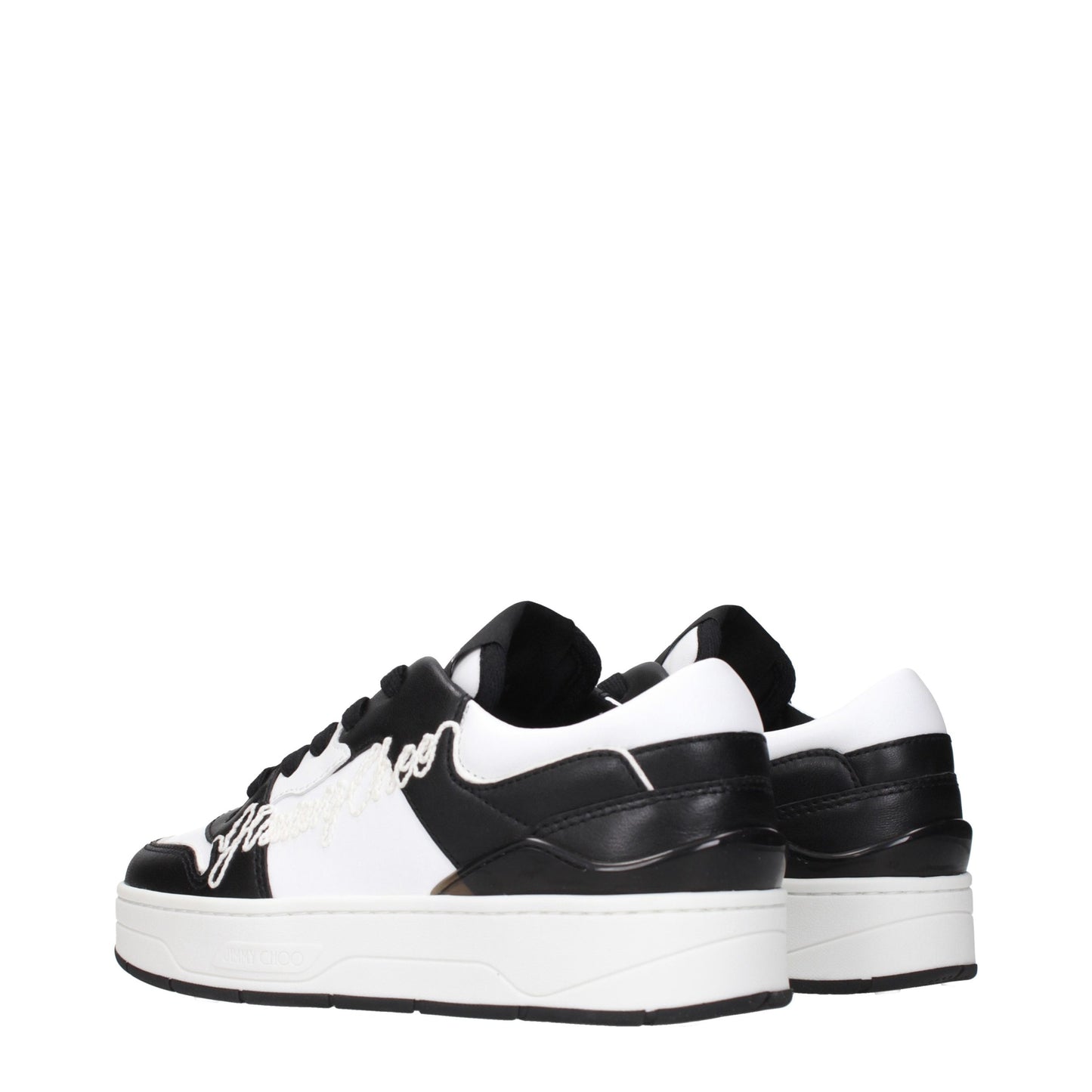 Jimmy Choo Black Leather Low Top Sneakers