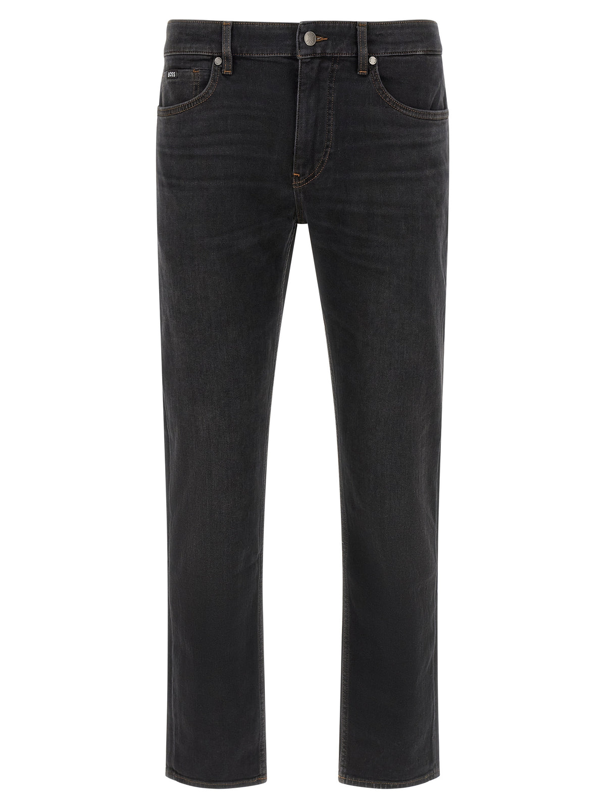 Hugo Boss Straight-Leg Jeans aus schwarzer Baumwolle