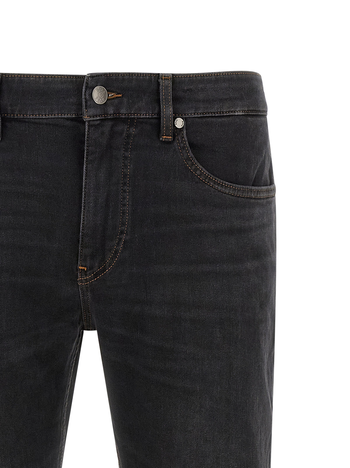 Hugo Boss Straight-Leg Jeans aus schwarzer Baumwolle