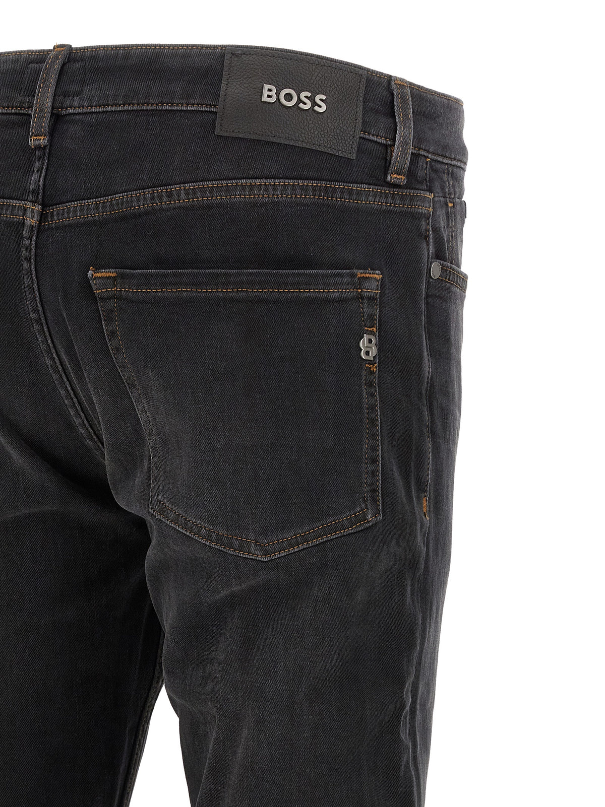 Hugo Boss Straight-Leg Jeans aus schwarzer Baumwolle