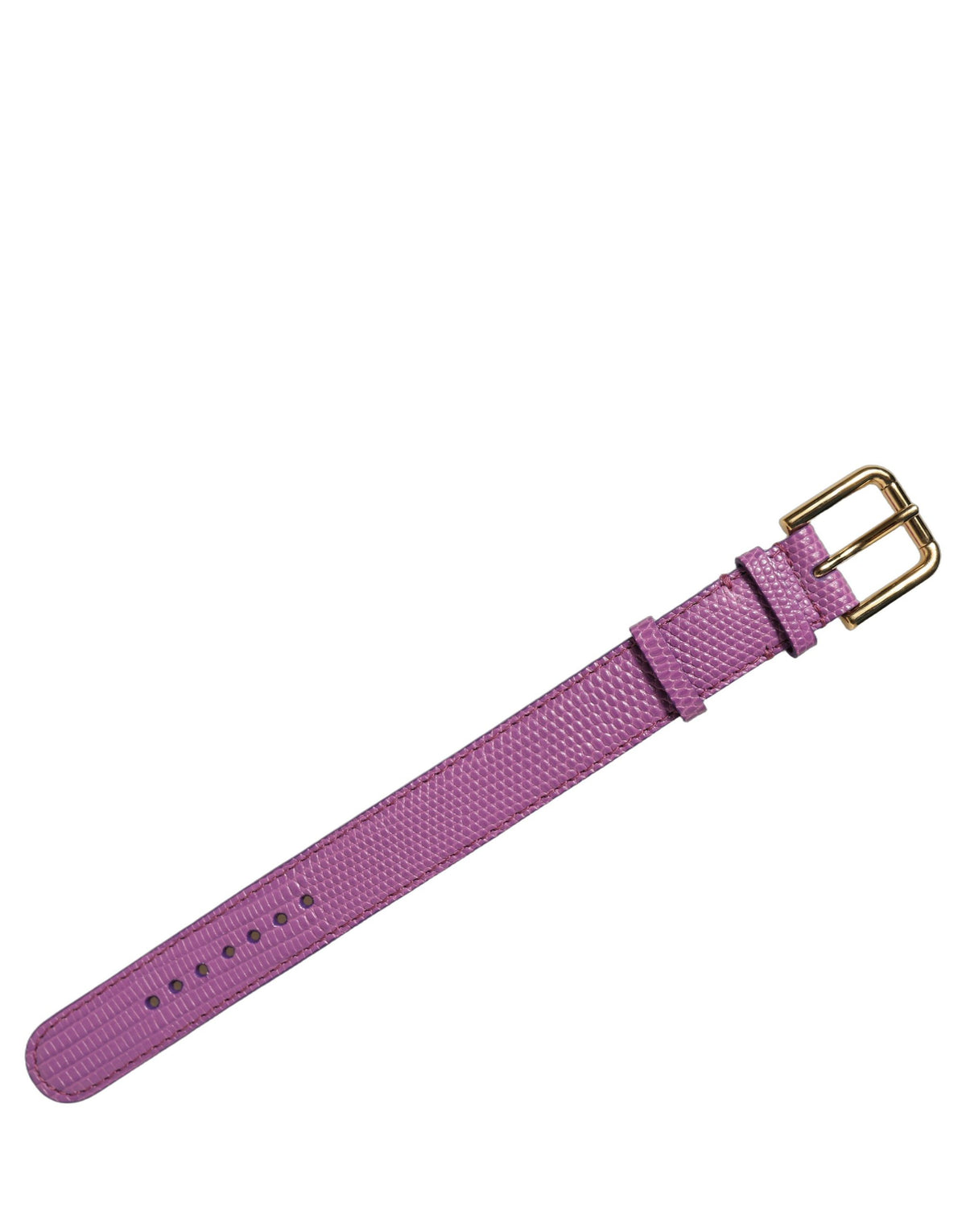 Dolce & Gabbana Purple Leather Gold Buckle Belt Strap Bracelet
