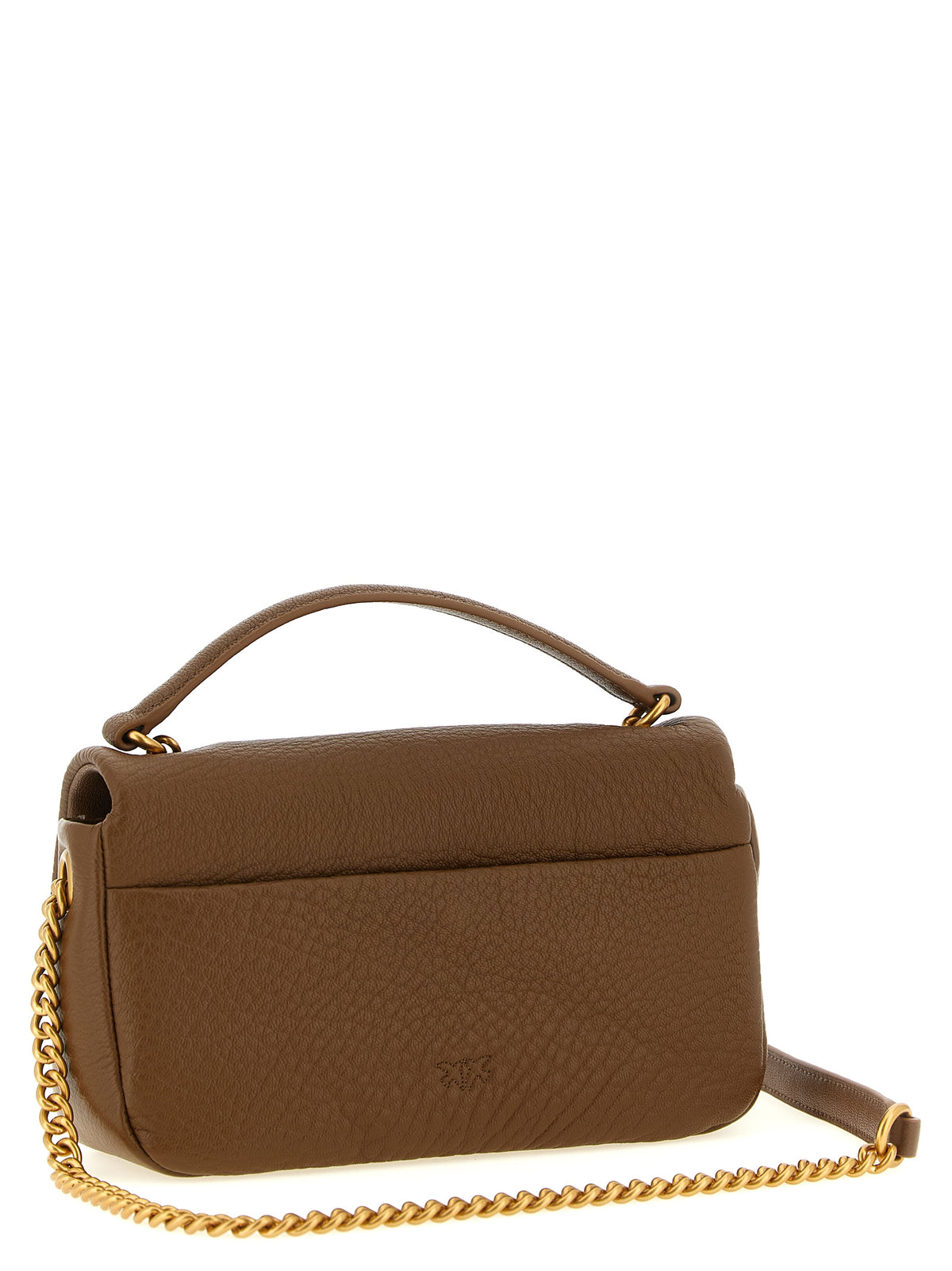 PINKO Saviour Brown Leather Shoulder Bag