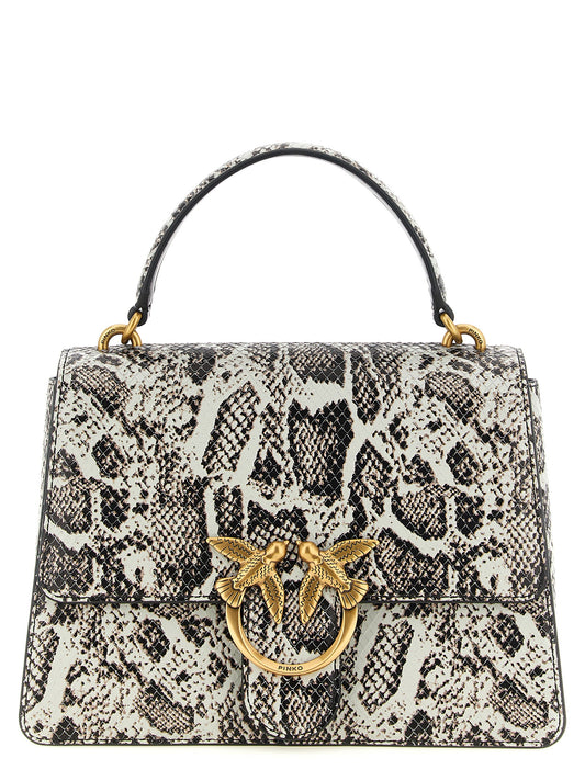 PINKO Gray Leather Handbag