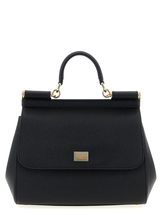 Dolce & Gabbana Sicily Black Leather Handbag