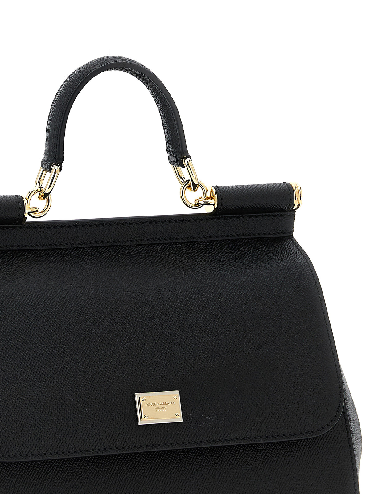 Dolce & Gabbana Sicily Black Leather Handbag