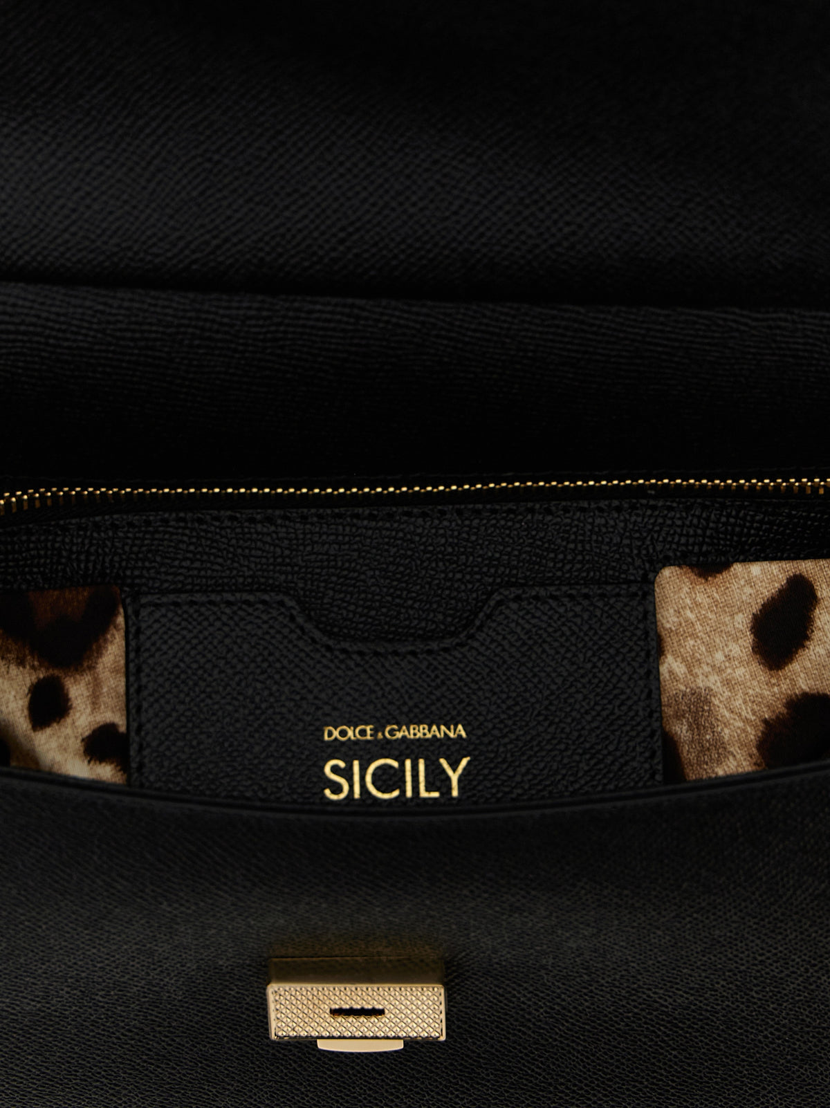 Dolce & Gabbana Sicily Black Leather Handbag