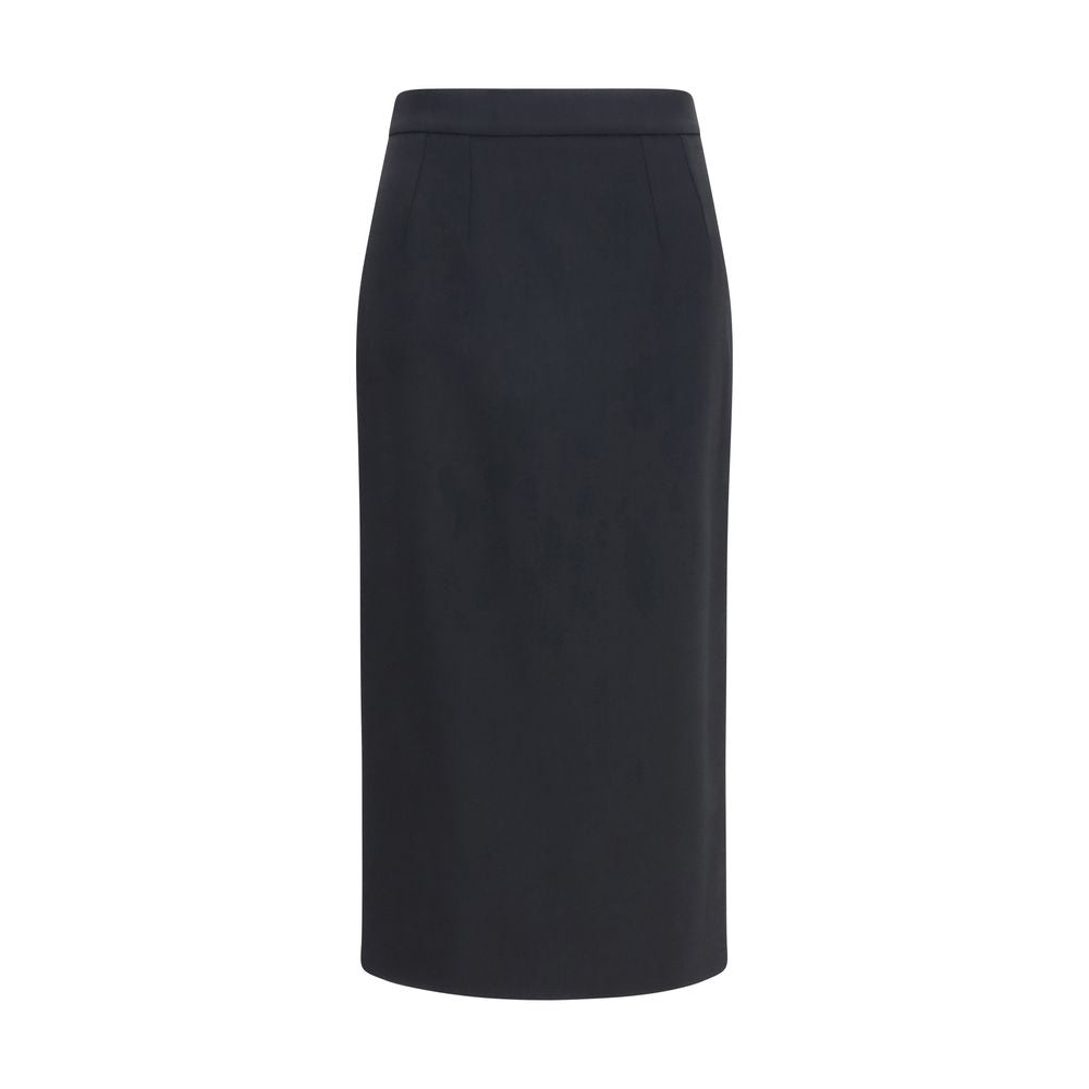 Dolce & Gabbana Black Wool Long Skirt