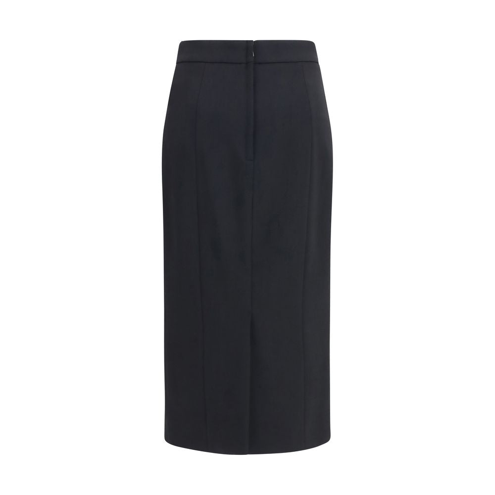 Dolce & Gabbana Black Wool Long Skirt