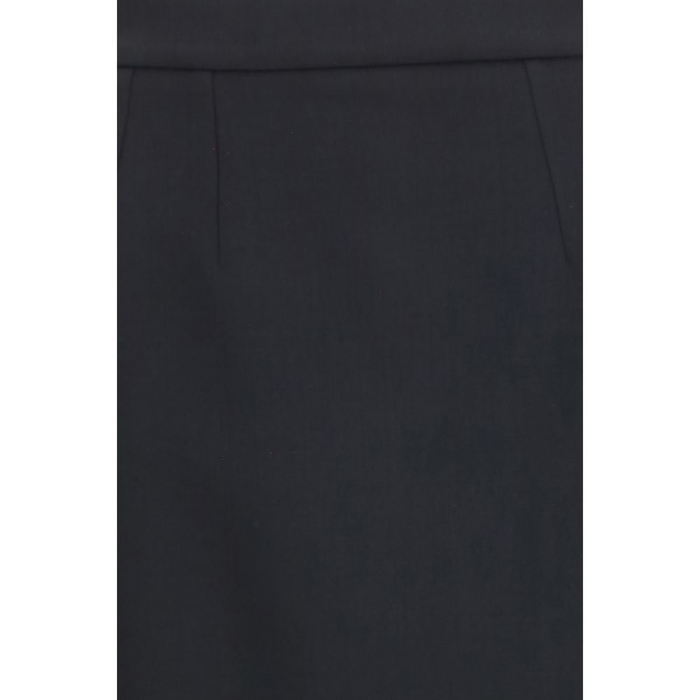 Dolce & Gabbana Black Wool Long Skirt