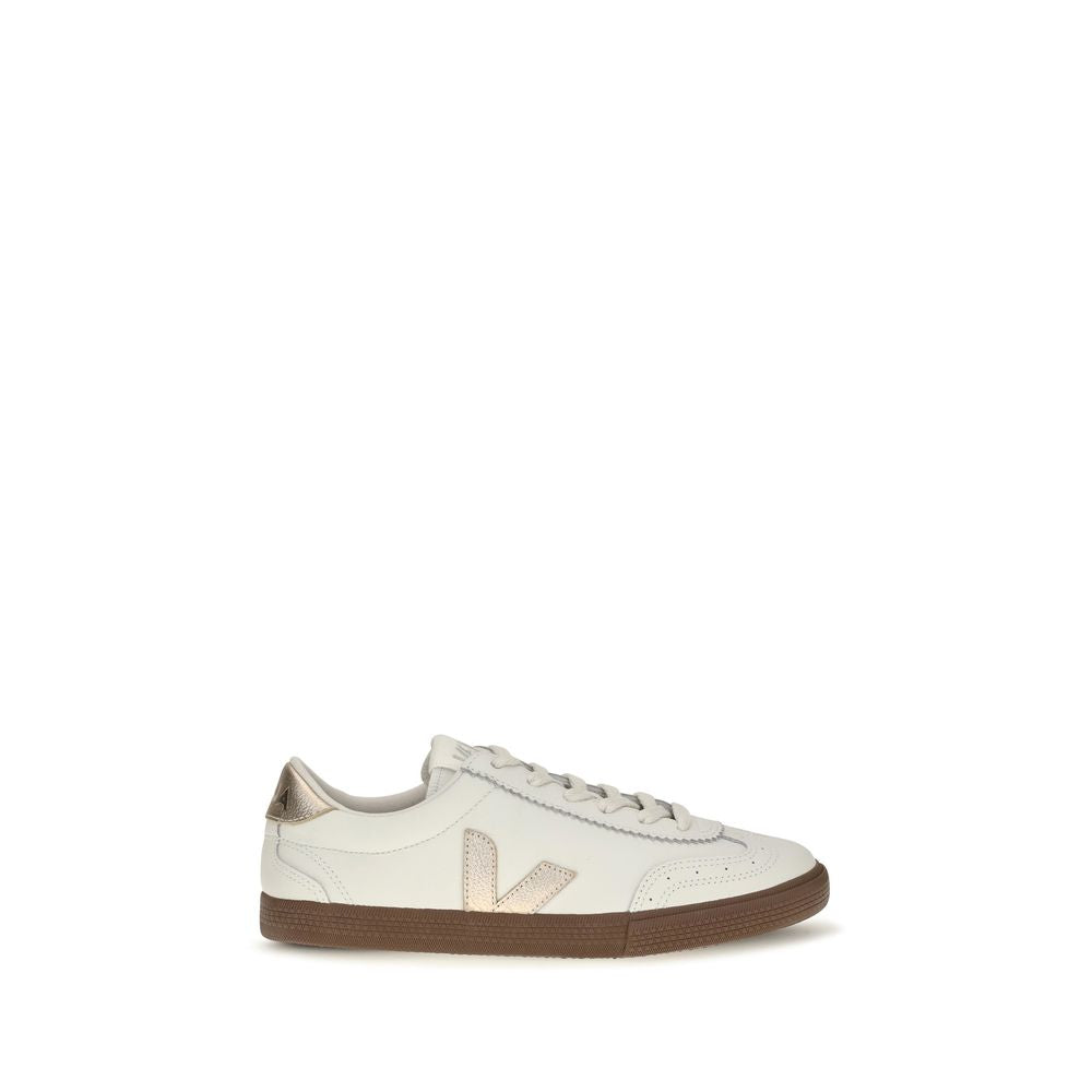 Veja White Calf Leather Low Top Sneakers