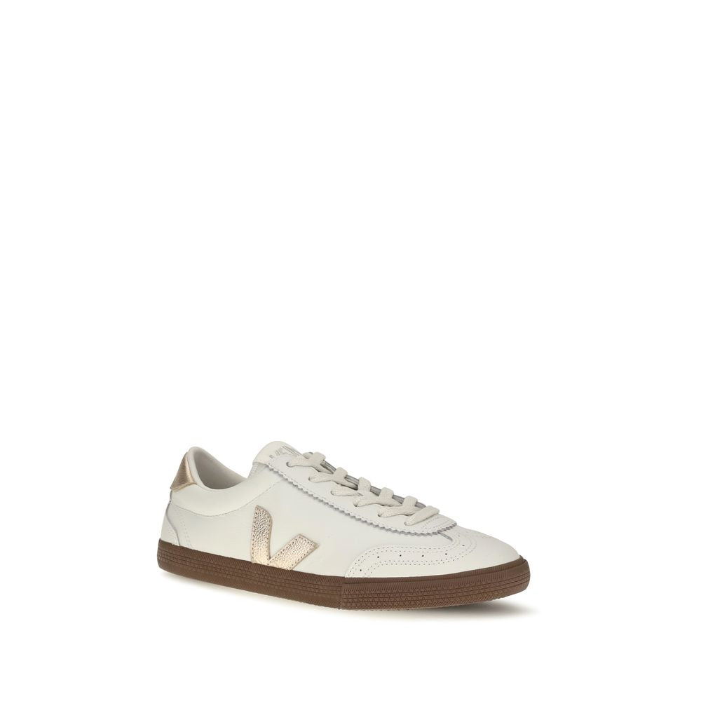 Veja White Calf Leather Low Top Sneakers