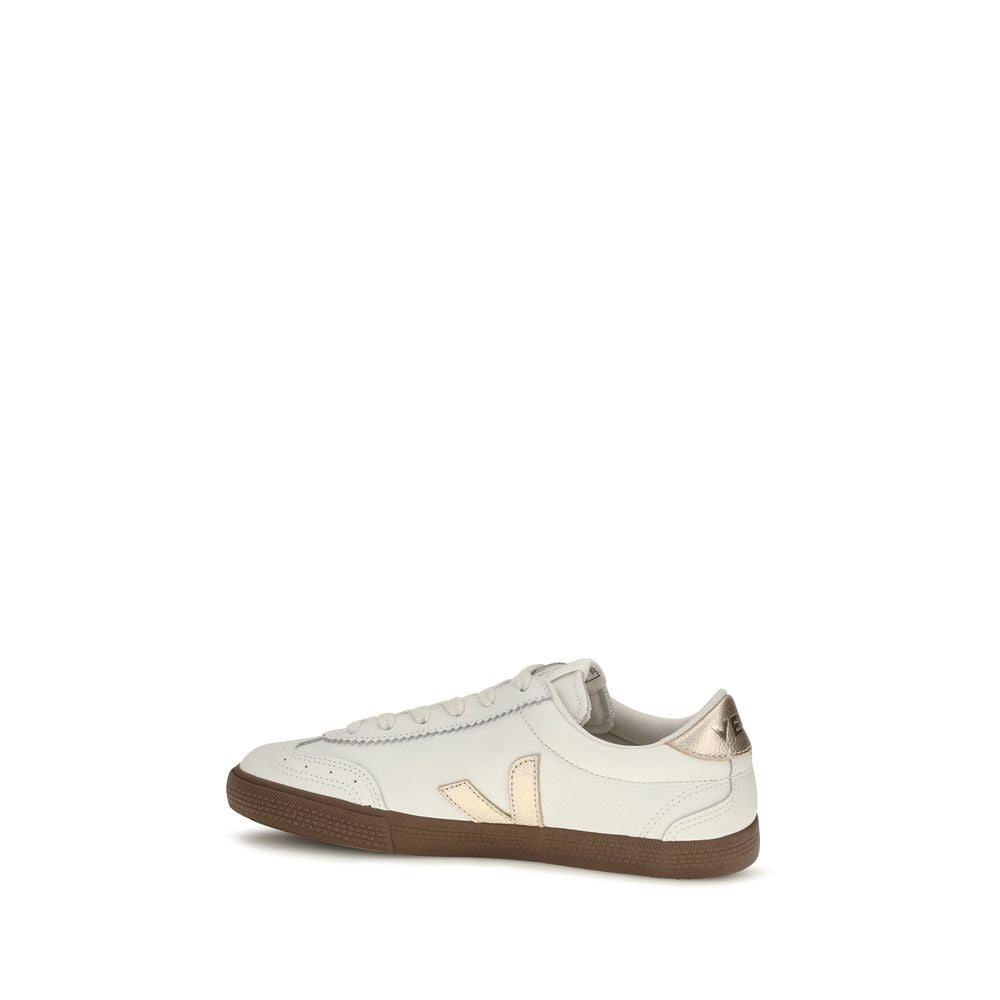Veja White Calf Leather Low Top Sneakers