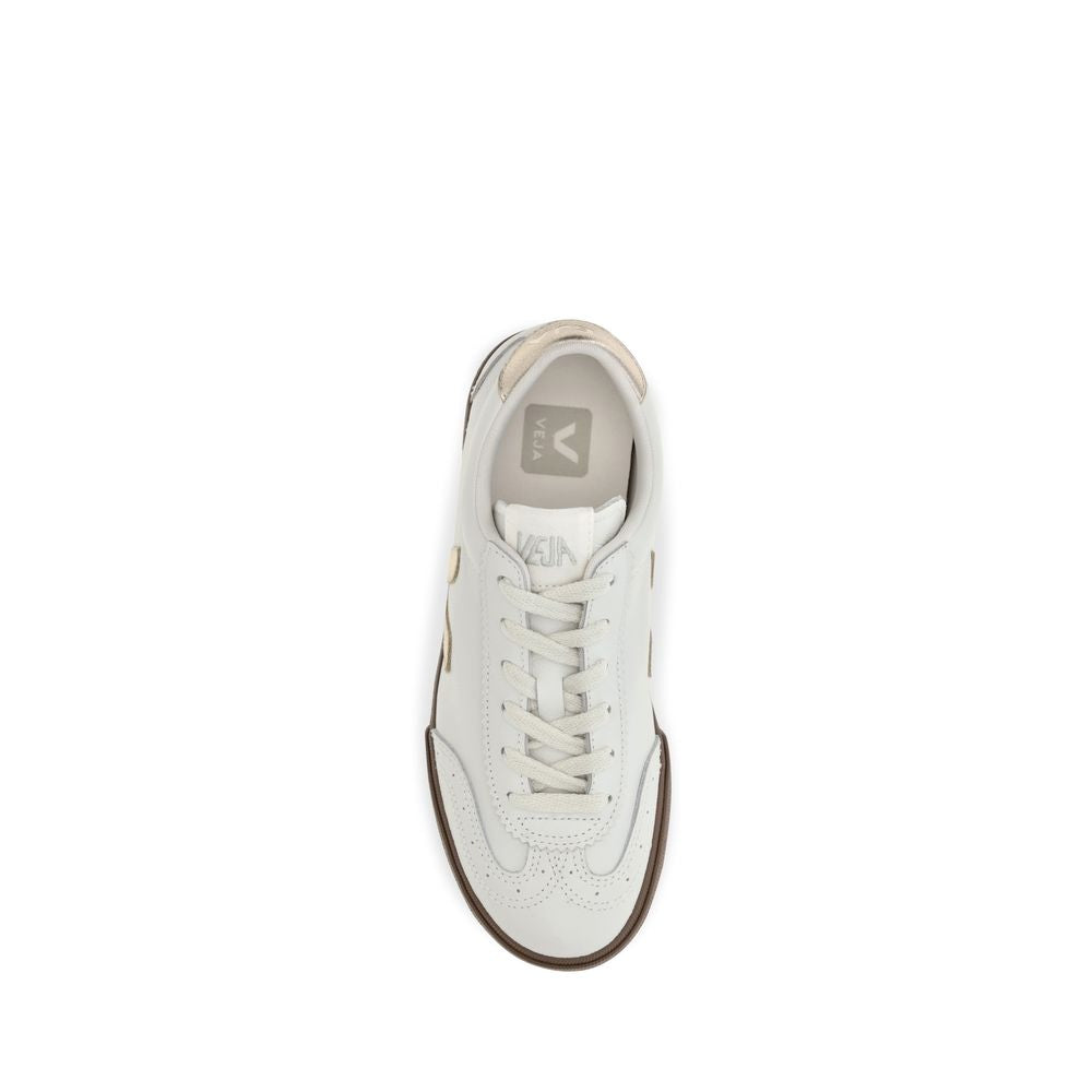 Veja White Calf Leather Low Top Sneakers